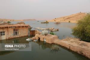 عکس/ به زیر آب رفتن دو روستا بعد از آبگیری سد گتوند