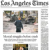 صفحه اول روزنامه لس آنجلس تایمز/ بیماری روانی قبل از تصادف 