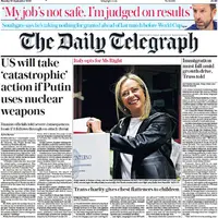 صفحه اول روزنامه دیلی تلگراف/ اگر پوتین از تسلیحات اتمی استفاده کند، ایالات متحده دست به اقدامات فاجعه آمیز خواهد زد
