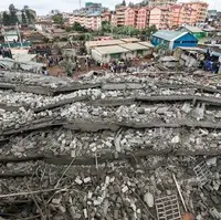 فروریختن یک ساختمان 6 طبقه در حال ساخت در کنیا