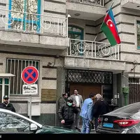 عکس/ سفارت جمهوری آذربایجان پس از حادثه تیراندازی