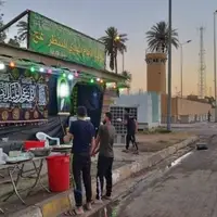 عکس/ برپایی موکب عزاداری مقابل سفارت آمریکا در بغداد