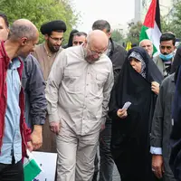 حضور محمدباقر قالیباف در راهپیماییِ حمایت از فلسطین