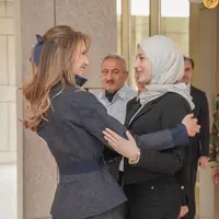 دیدار همسر بشار اسد با دانش آموزان ممتاز