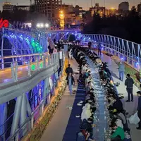عکس/ «سفره افطاری ساده» بر روی پل طبیعت تهران