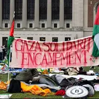 اعتراض دانشجویان دانشگاهی در آمریکا علیه جنایات جنگی اسراییل