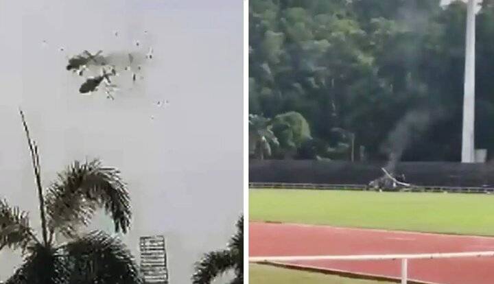 برخورد دو بالگرد نظامی در مالزی 10 کشته برجای گذاشت