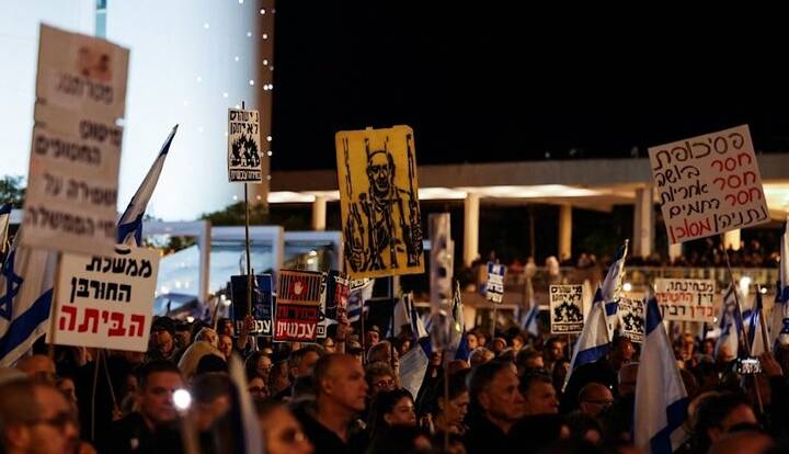 تظاهرات مجدد شهرک‌نشینان در برابر محل اقامت نتانیاهو
