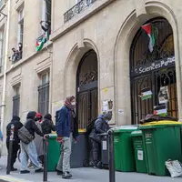 عکس/ تعطیلی دانشکده علوم سیاسی پاریس در پی اعتراض به نسل کشی در غزه