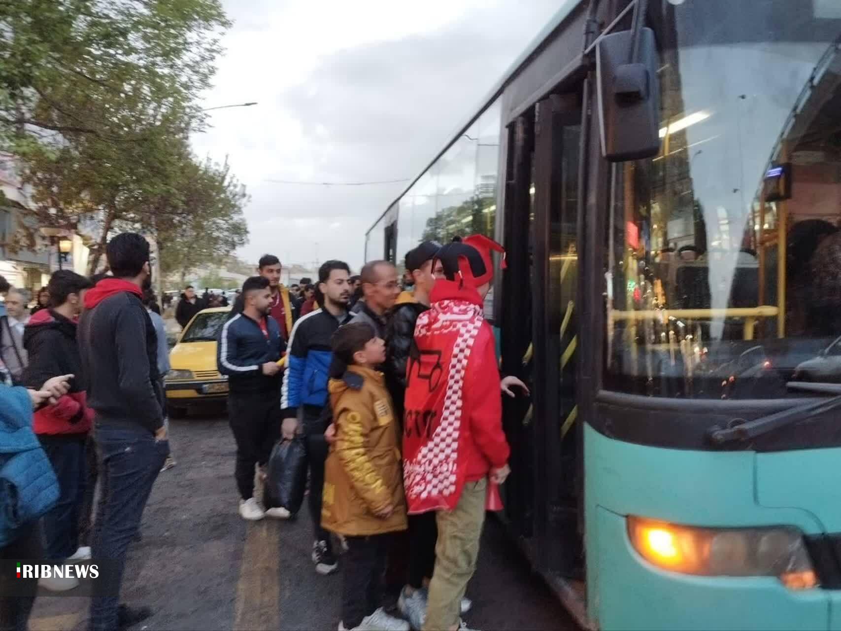 سرویس دهی ناوگان اتوبوسرانی تبریز به تماشاگران تراکتور-استقلال