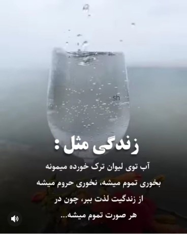 زندگی مثل آب توی لیوان ترک خورده میمونه!