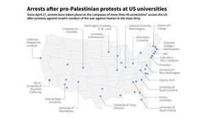 🔴گاردین: تعداد افراد دستگیرشده در اعتراضات دانشجویی آمریکا 