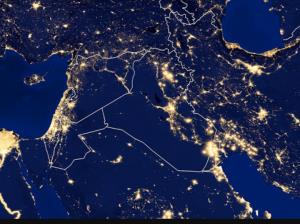 نمای شب.خاور میانه از ماهواره
