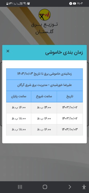 برنانه قطعی برق ۴ ساعت متوالی در روز گرگان