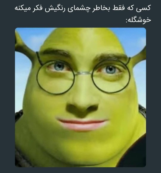 کسی که فقط بخاطر چشمای رنگیش فکر میکنه خوشگله😂