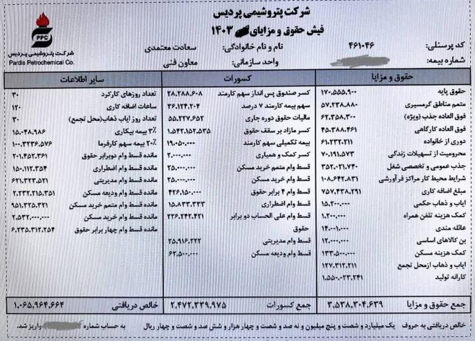 فیش حقوقی ۳۵۳ میلیونی