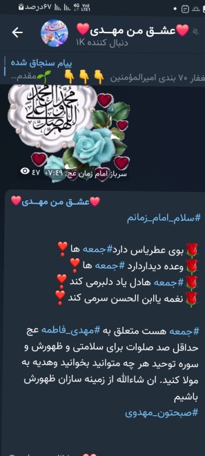 امام زمانم تنهامون نگذار وما را از بدیها پاک کن 🌹💚🌹