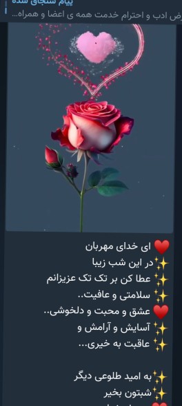شب همه دوستان خوش در پناه خدا خواب خوبی داشته باشین