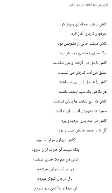 کاش می شد لحظه ای پرواز کرد...