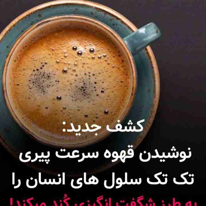 کشف جدید ،،،
نوشیدن قهوه سرعت پیری تک تک سلول های انسان را به طرز شگفت انگیزی کّند میکند ،،،،
