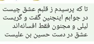 عشق فقط حسین ابن علیست 