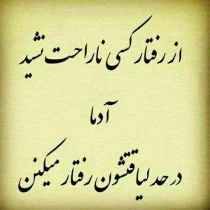 از رفتار کسی ناراحت نشید 
آدما در حد لیاقتشون 
رفتار میکنن

