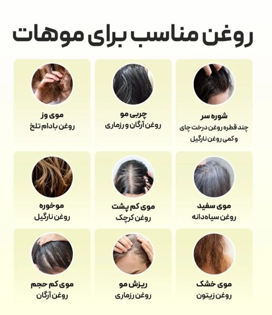 روغن مناسب برای موهات رو بشناس 
