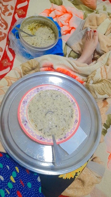 اینم از شام امشب من،  آش دوغ دستپخت آبجی خانم😋