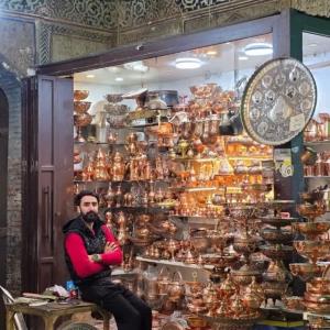 بازار مسگرهای کاشان وظروف زیبای مس