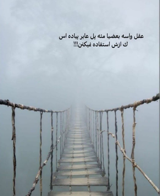 #عقل واسه بعضیا مثه پل عابر پیاده اس
ک ازش استفاده نمیکنن!!!