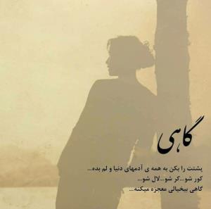 گاهی پشتت را بکن به همه ی آدمهای دنیا و لم بده
کور شو ..