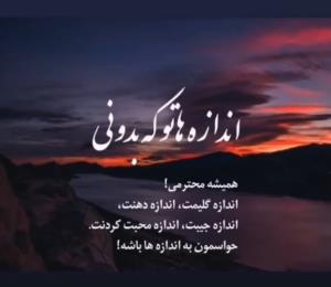 اندازه هاتو که بدونی ...
همیشه محترمی !
...👇🏻🌷🌹
