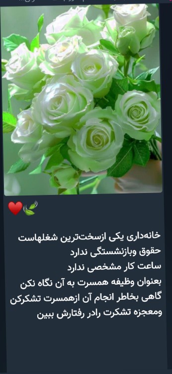 سلام و درود خدا بر همه خانمهای خونه  خسته نباشین💕💕