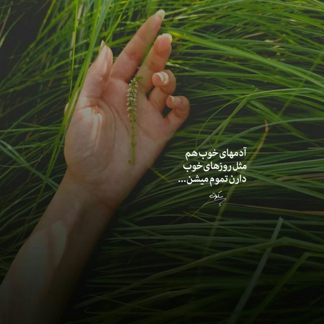 آدمهای‌ خوب‌ هم
مثل‌ روزهای‌خوب
‌دارن‌ تموم‌ میشن..


‌🙂