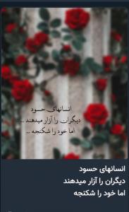 آدم حسود صد برابر زجر میکشه و ضربه می بینه🌹🌹