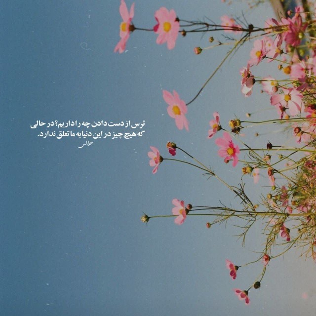 ترس از دست دادن چه را داریم؟ در حالی 
که هیچ چیز در این دنیا