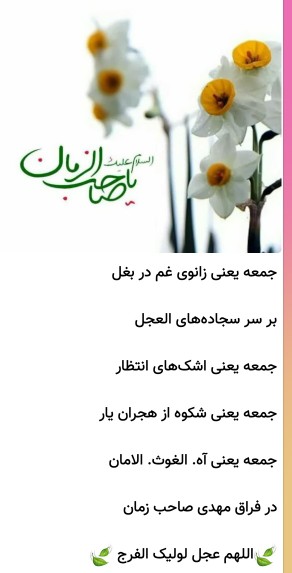 اللهم عجل لولیک الفرج یاصاحب الزمان ادرکنی 💚💚