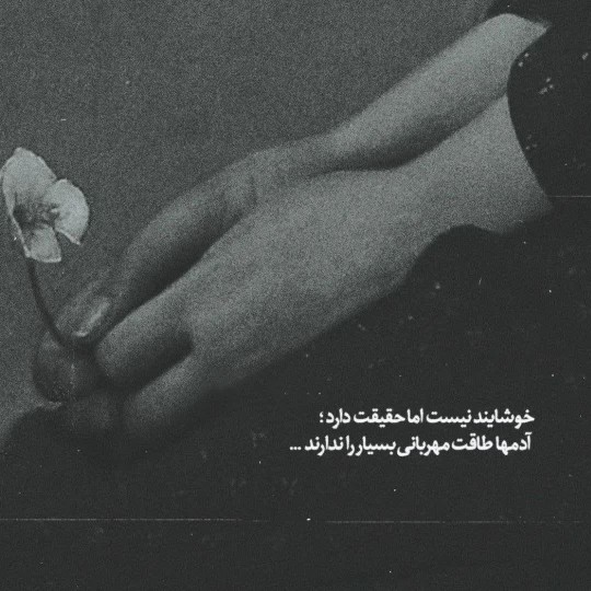 خوشایند نیست اما حقیقت دارد 
آدمها طاقت مهربانی بسیار را ندا