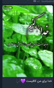 فقط  خدا جون و عشقه ❤️❤️❤️⚘️