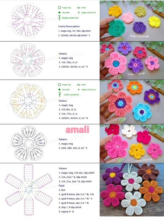 چند مدل گل قلاب بافی 