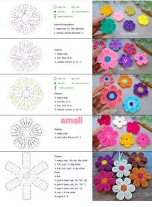 چند مدل گل قلاب بافی 