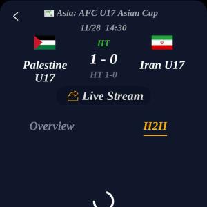 نیمه اول بازی نوجوانان فوتبال