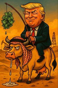 گاو شیرده درحال حمل سگ زرد