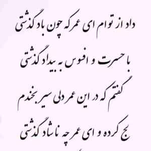 شرمنده ام جوانی تو را چه تلخ گذراندم