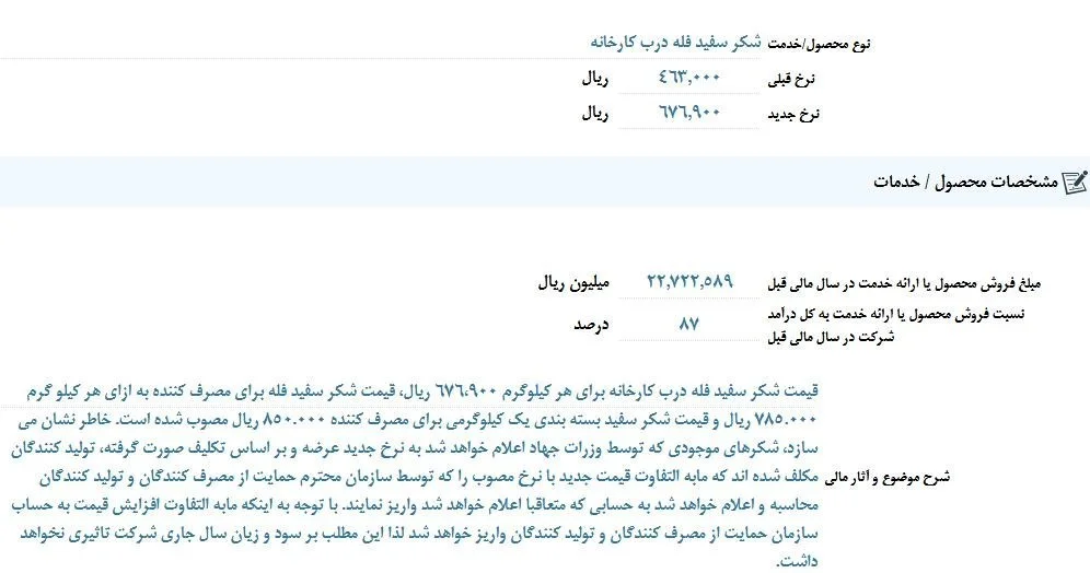 قیمت جدید شکر اعلام شد