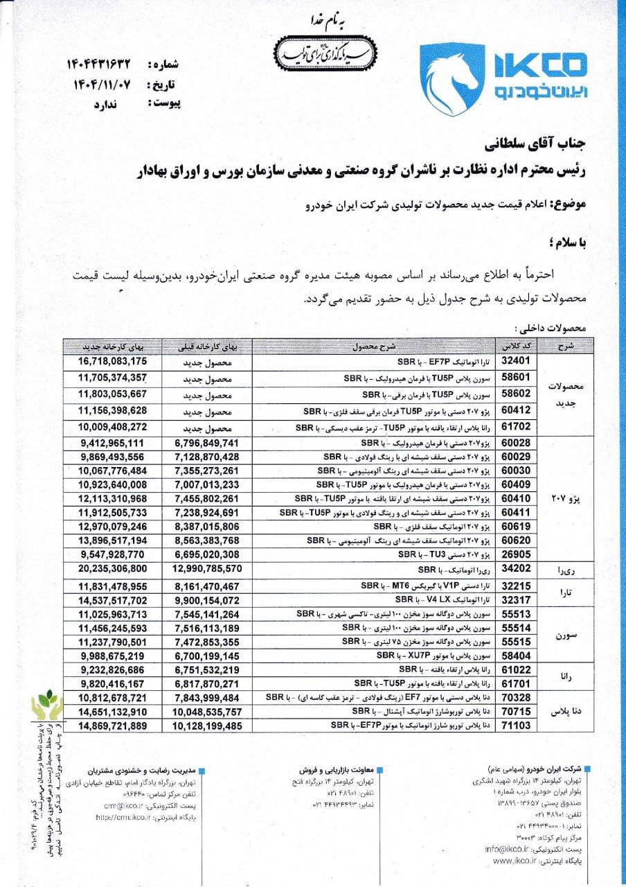 ایران خودرو بازهم گران کرد