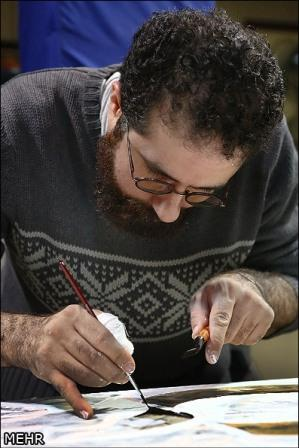 عکس / کارگاه خط نقاشی سعید نقاشیان