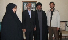 عکس/ حضور سید حسن نصرالله در منزل حدادعادل