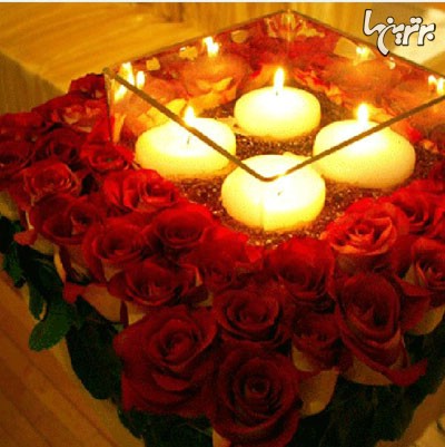 دکوراسیونی زیبا با استفاده از گل های رز