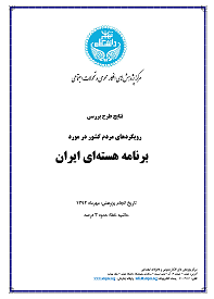 نتیجه نظرسنجی "مرکز پژوهش های افکار عمومی و تحولات اجتماعی دانشگاه تهران" درباره پرونده هسته ای و تحریم ها